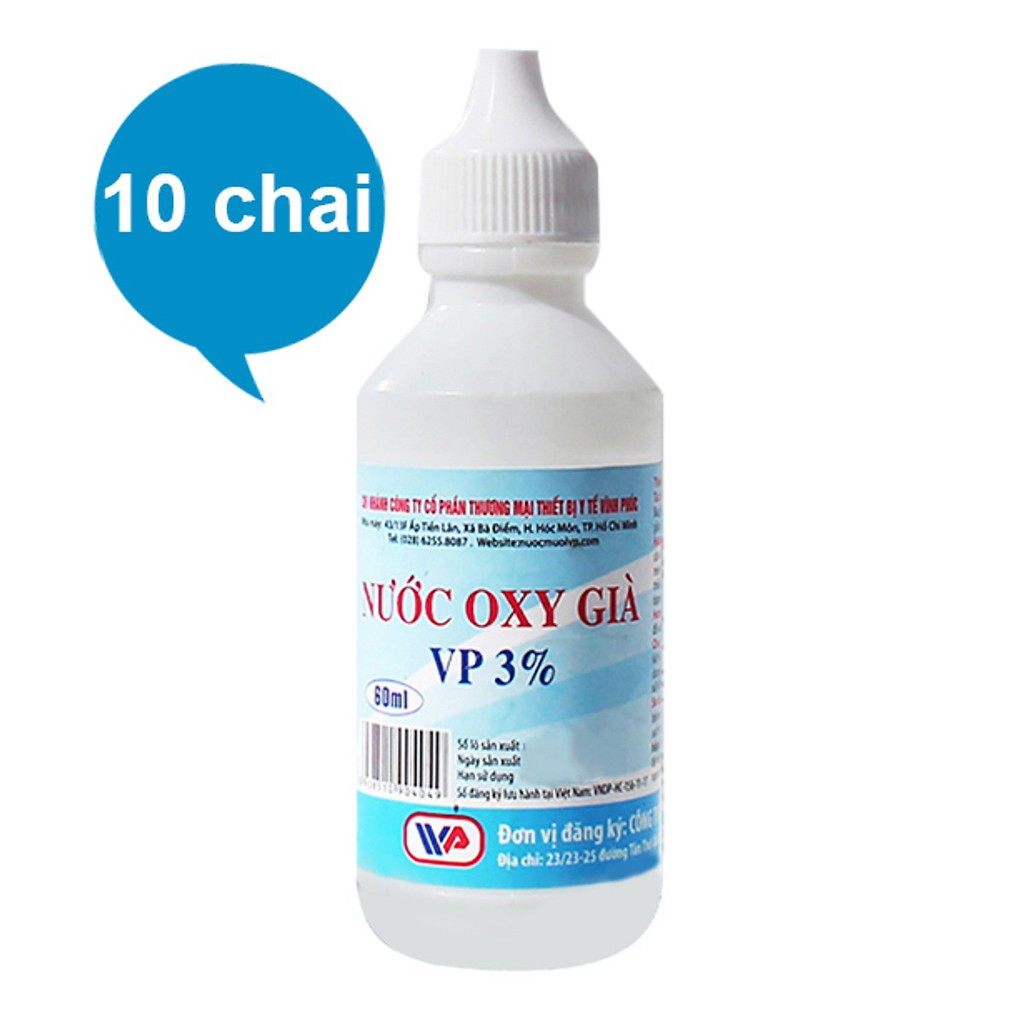 Nước Oxy Già Vp 3% 60Ml Lốc 10 chai