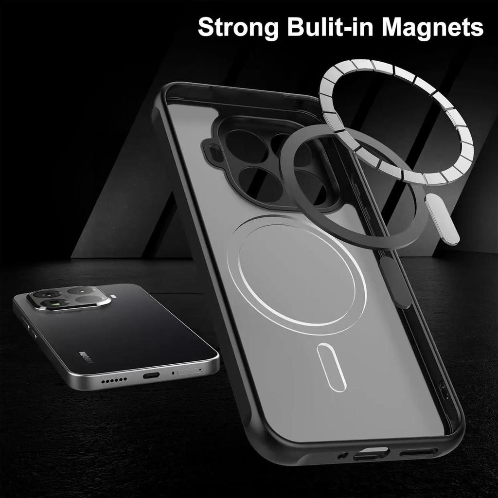 Phone case Xiaomi Poco F7 Back cover Armor Matte Frosted Clear Magnetic Wireless Charge Hard Cover.