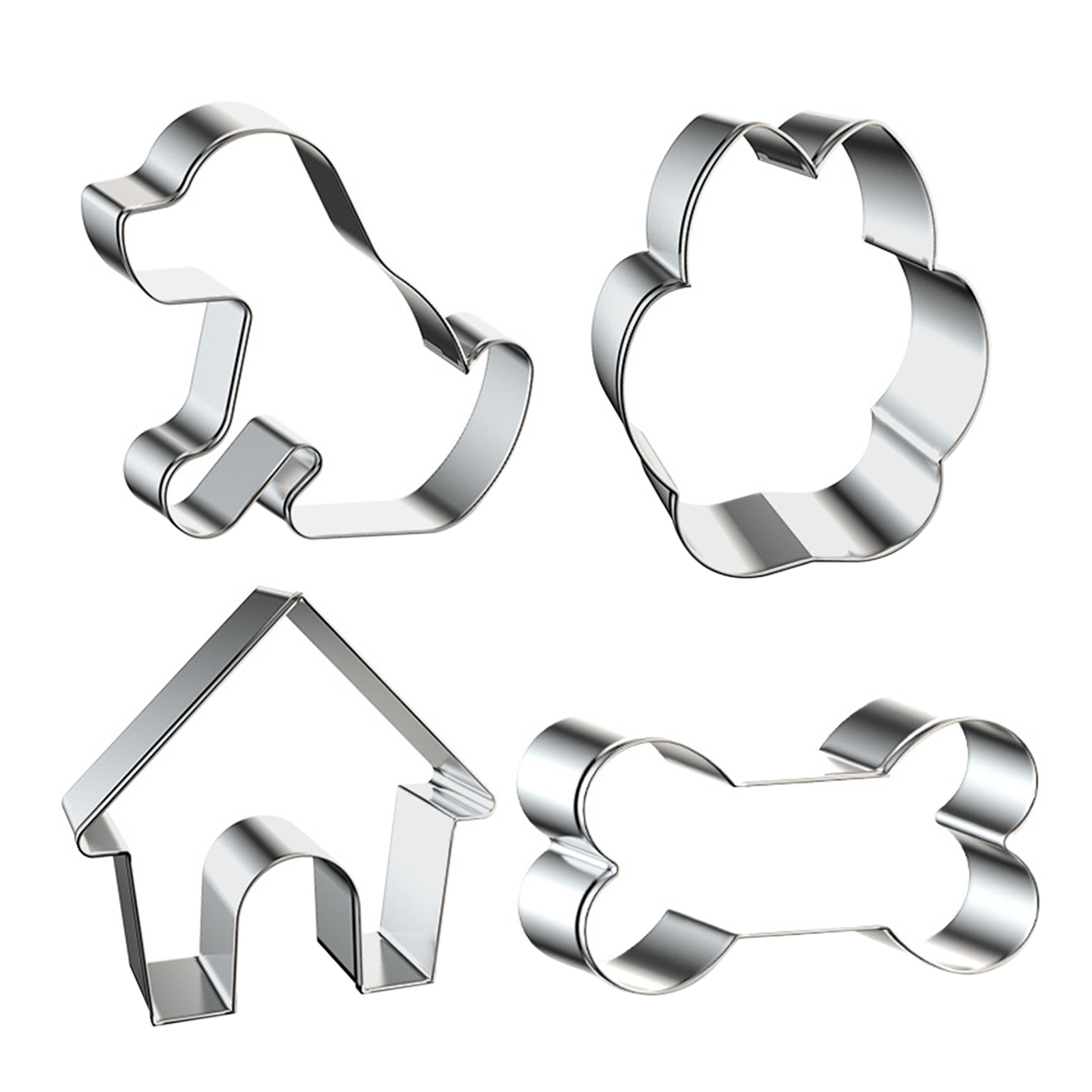 Cookie Cutter Set Paw Shapes Cookie Cutter Paw-some Baking Fun with Stainless Steel Dog Cookie Cutters Set of 4 less Than