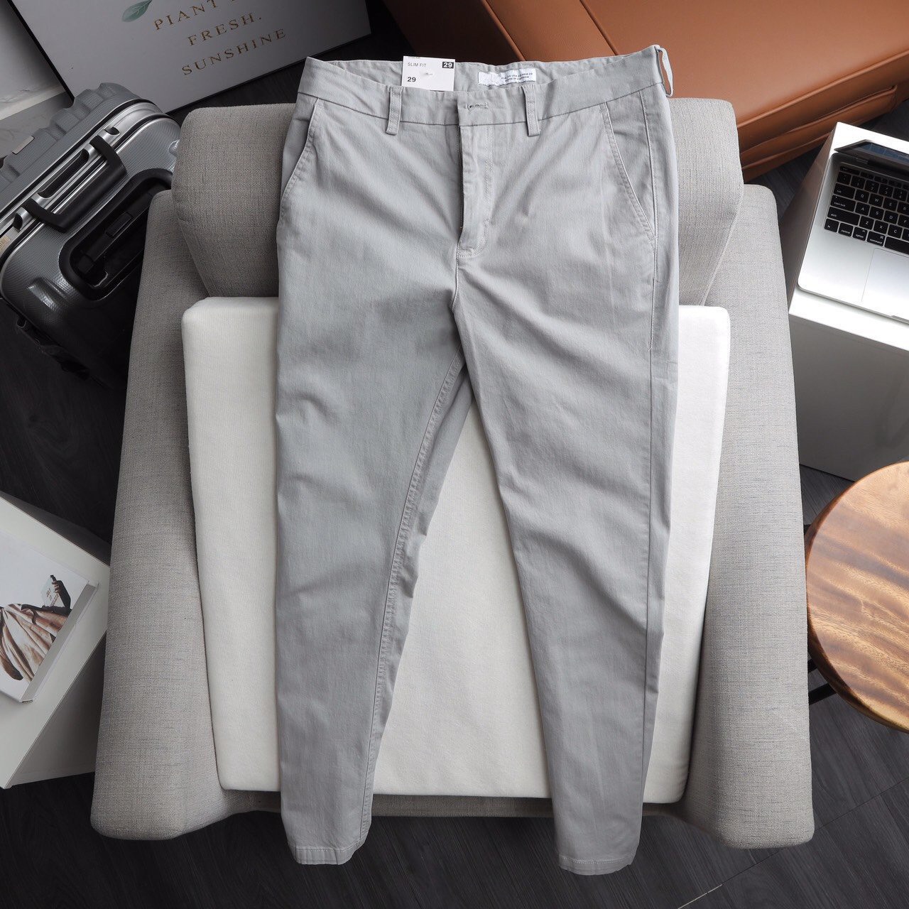 [Hoàn Tiền 15%] Quần Kaki Zara Ống Suông Co Giãn Trơn Basic Vải Dày Dặn Co Giãn
