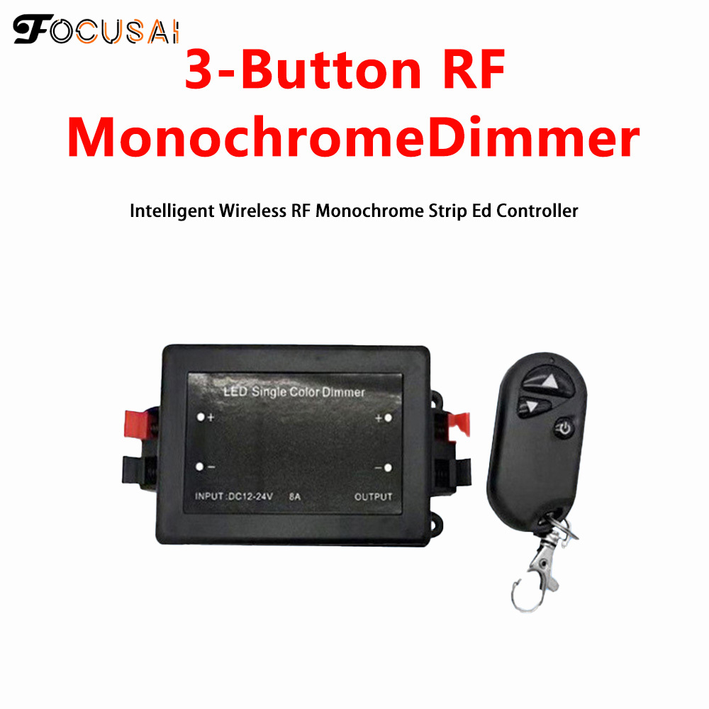 FocusAi RF Remote Dimmer for Single Color LED Strip Lights DC5-24V with Remote Control Adjust Brightness Dimmer Light Switch