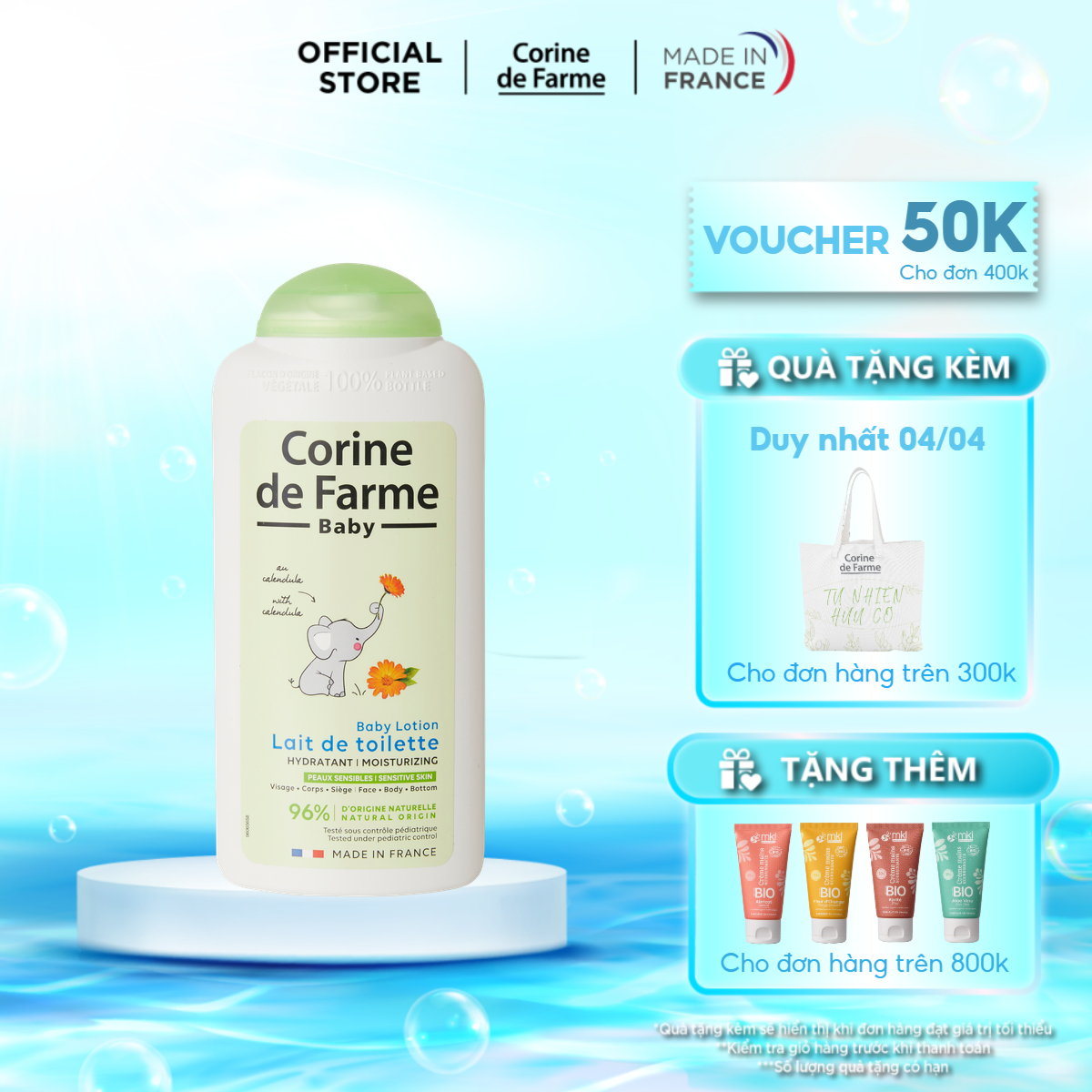 Lotion cho bé Corine de Farme Baby Lotion 250ml