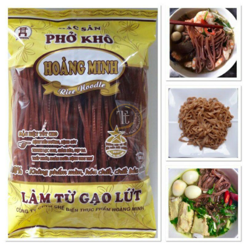 Bánh phở gạo lức đỏ thực dưỡng 500gr [100% từ gạo lức Điện Biên] HCM