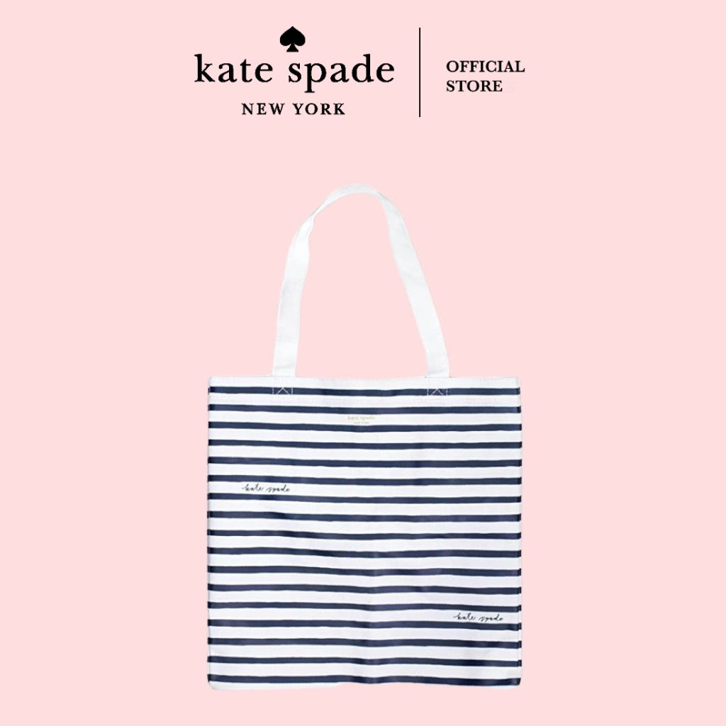 Kate Spade New York Canvas Book Tote, Navy Painted Stripe