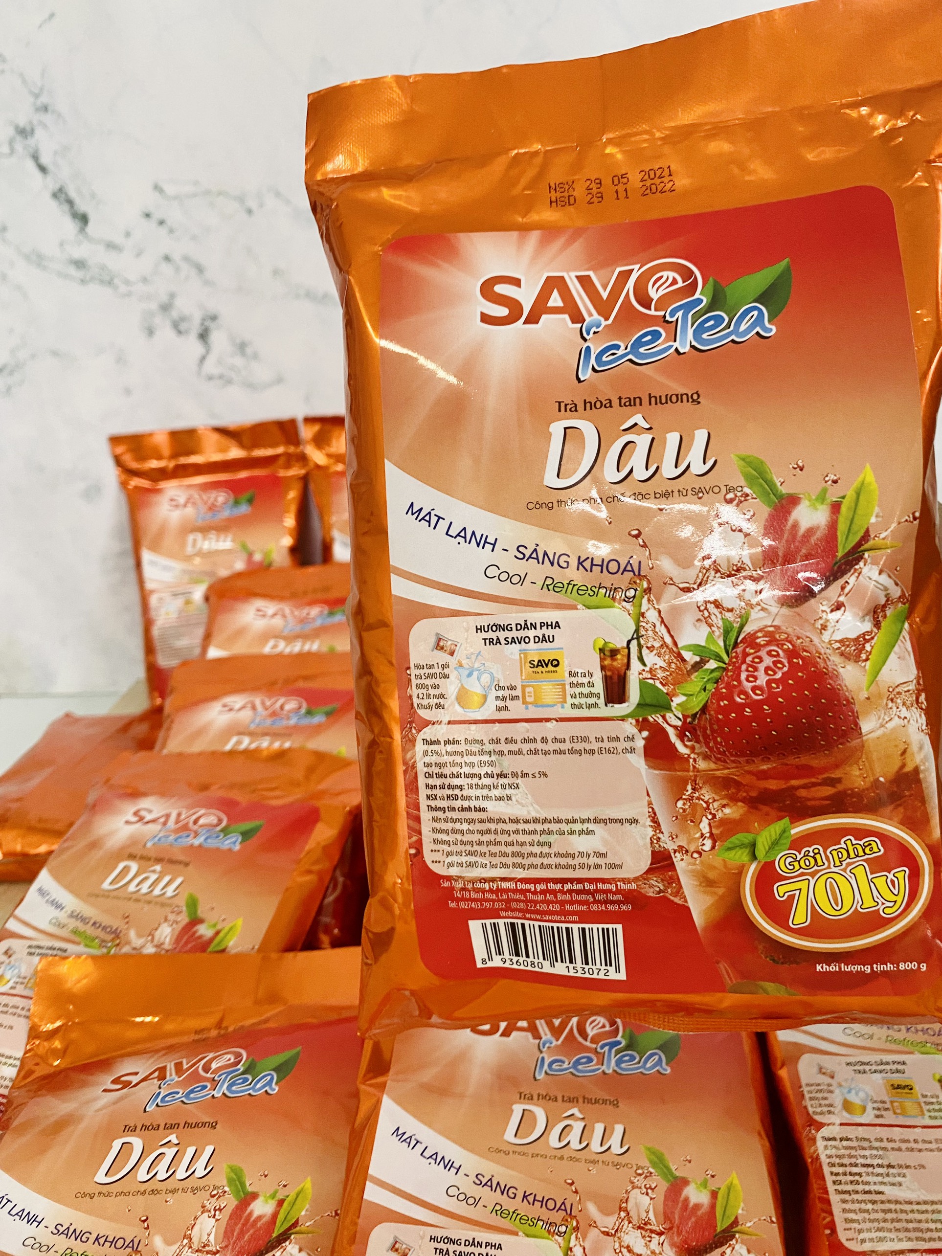 SAVO TRÀ HÒA TAN - VỊ DÂU (Túi 800gr)