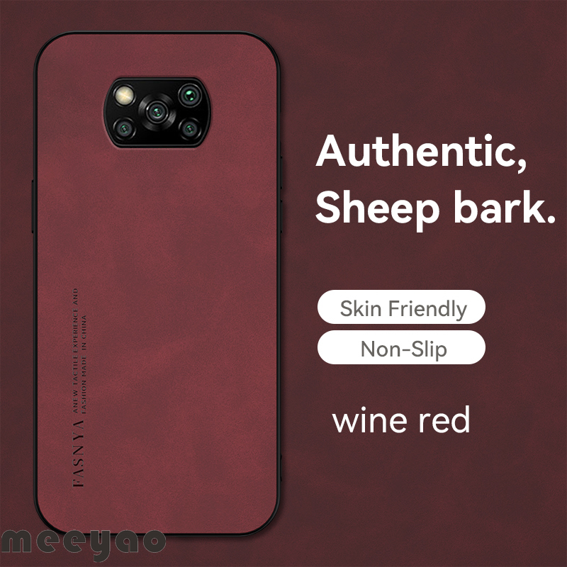 Case Xiaomi POCO X3NFC X3Pro Soft Leather Phone Case Authentic Camera Protection Luxury Sheep Bark Cover For M2007J20CG M2007J20CT M2102J20SG M2102J20SI Xiomi POCO X3 NFC X3 Pro