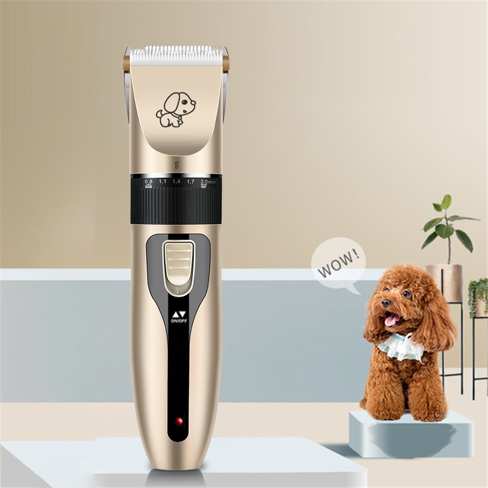 1Set Pet Dog Cat Professional Rechargeable Hair Trimmer Grooming Shaver Clippers Kit