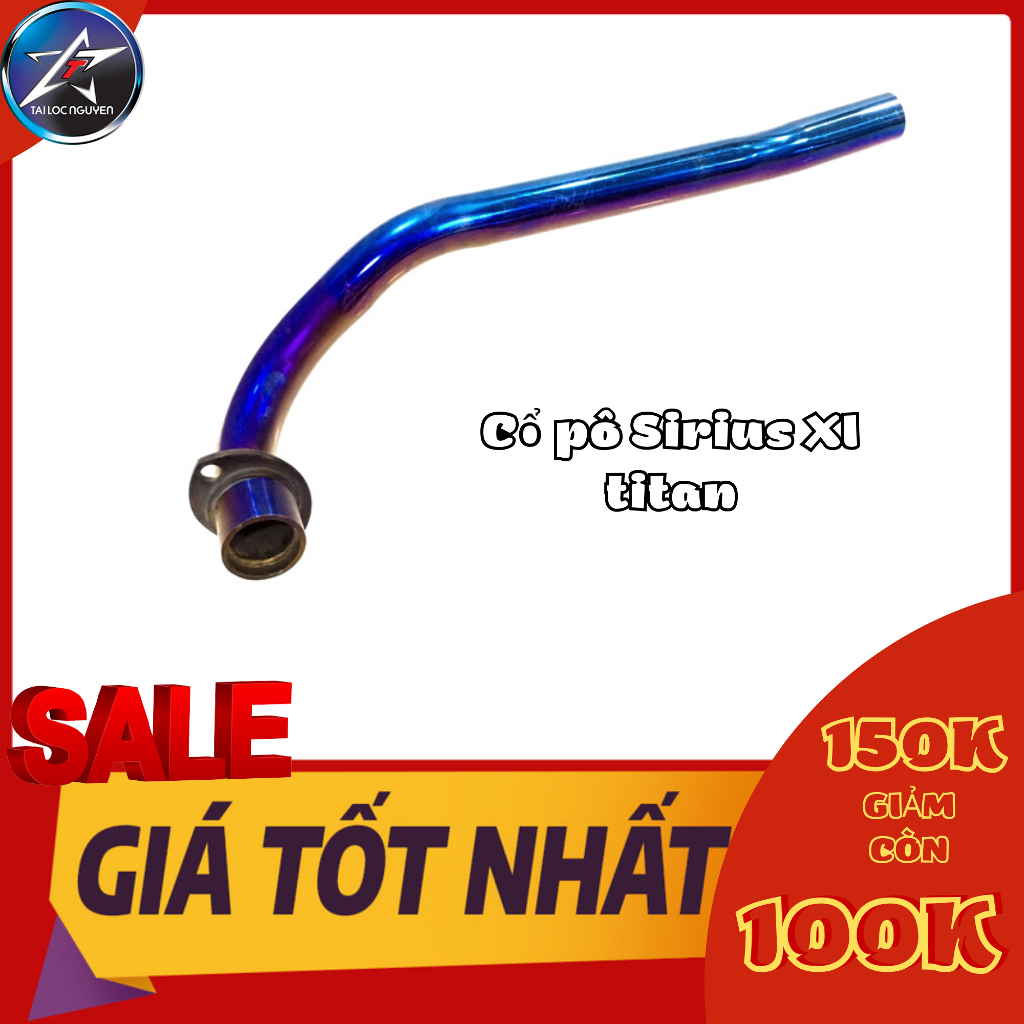 Cổ pô inox lên màu gắn pô zin sirius