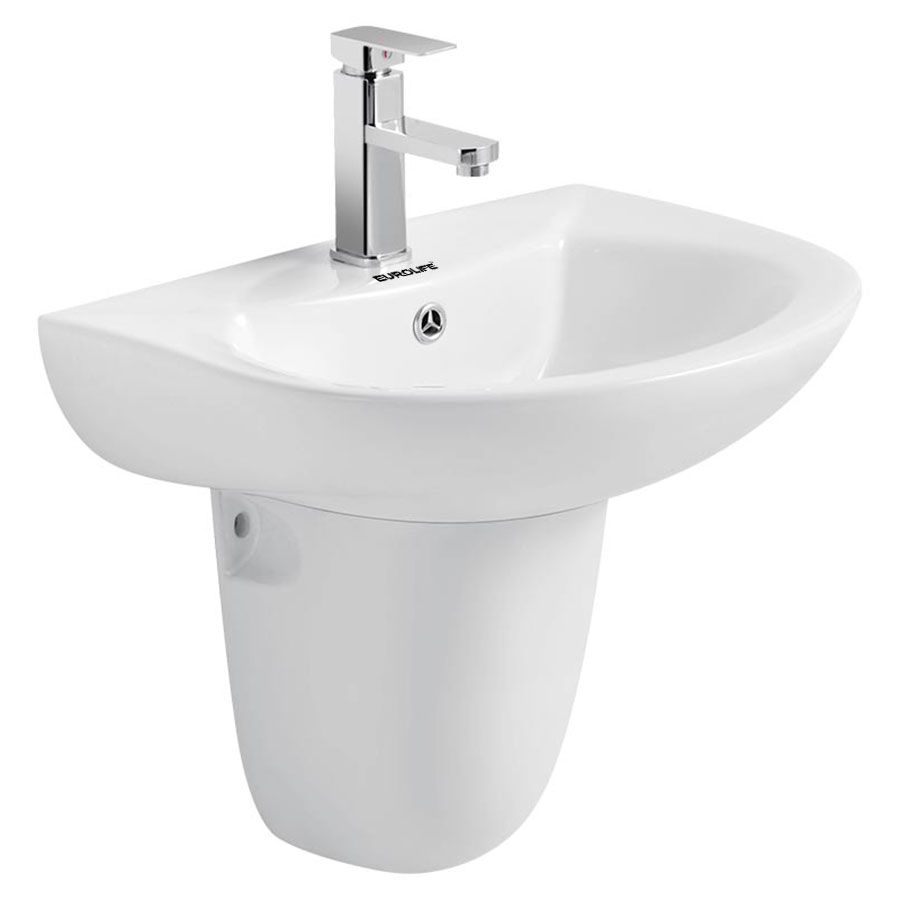Chậu Lavabo sứ men Nano tuyết chân treo Eurolife EL-LVB01