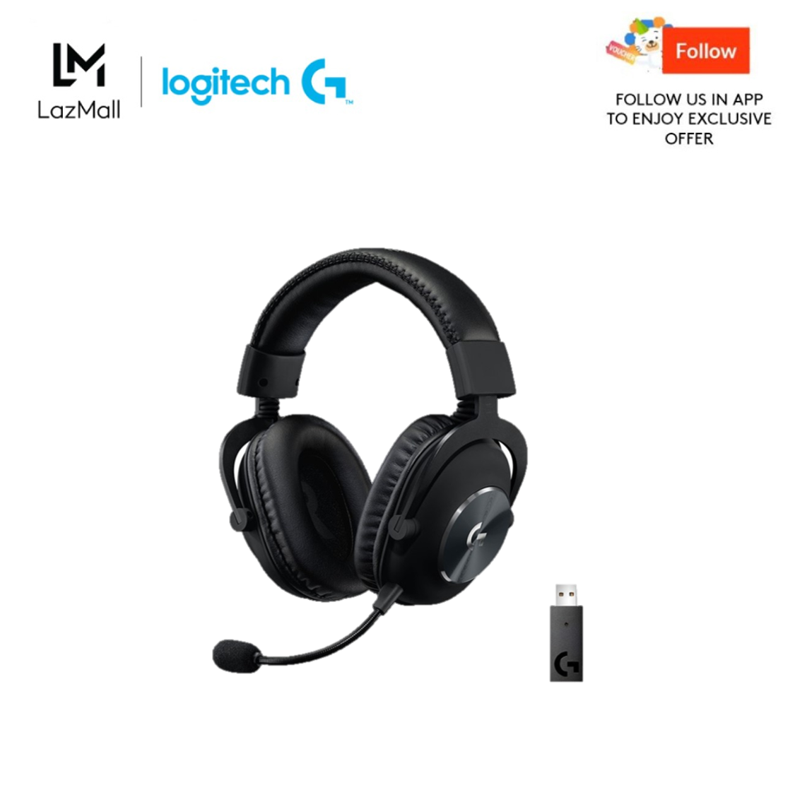 Logitech G PRO X Wireless Lightspeed Gaming Headset, Blue VO!CE Mic Filter  Tech, 50 mm PRO-G Drivers, DTS Headphone:X 2.0 Surround Sound, Memory Foam