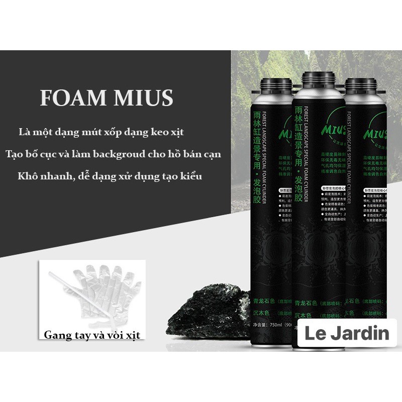 Foam Mius tạo đá giả (Tặng kèm vòi xịt và bao tay )