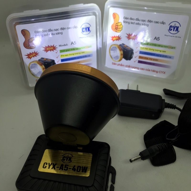 Đèn pin đội đầu sạc điện led siêu sáng cyx- a5 cao cấp