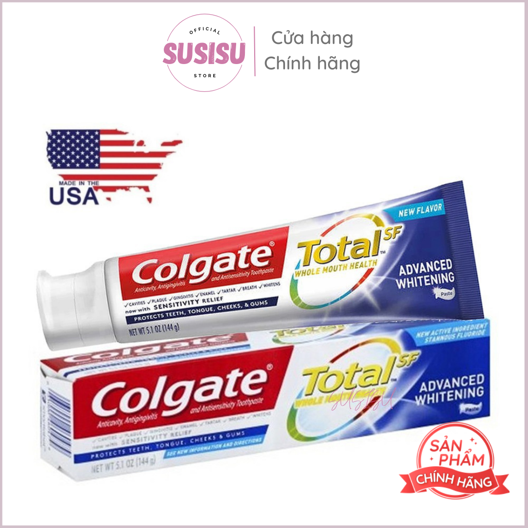 Kem đánh răng Colgate Mỹ Total Advanced Whitening 181g hàng USA thumbnail