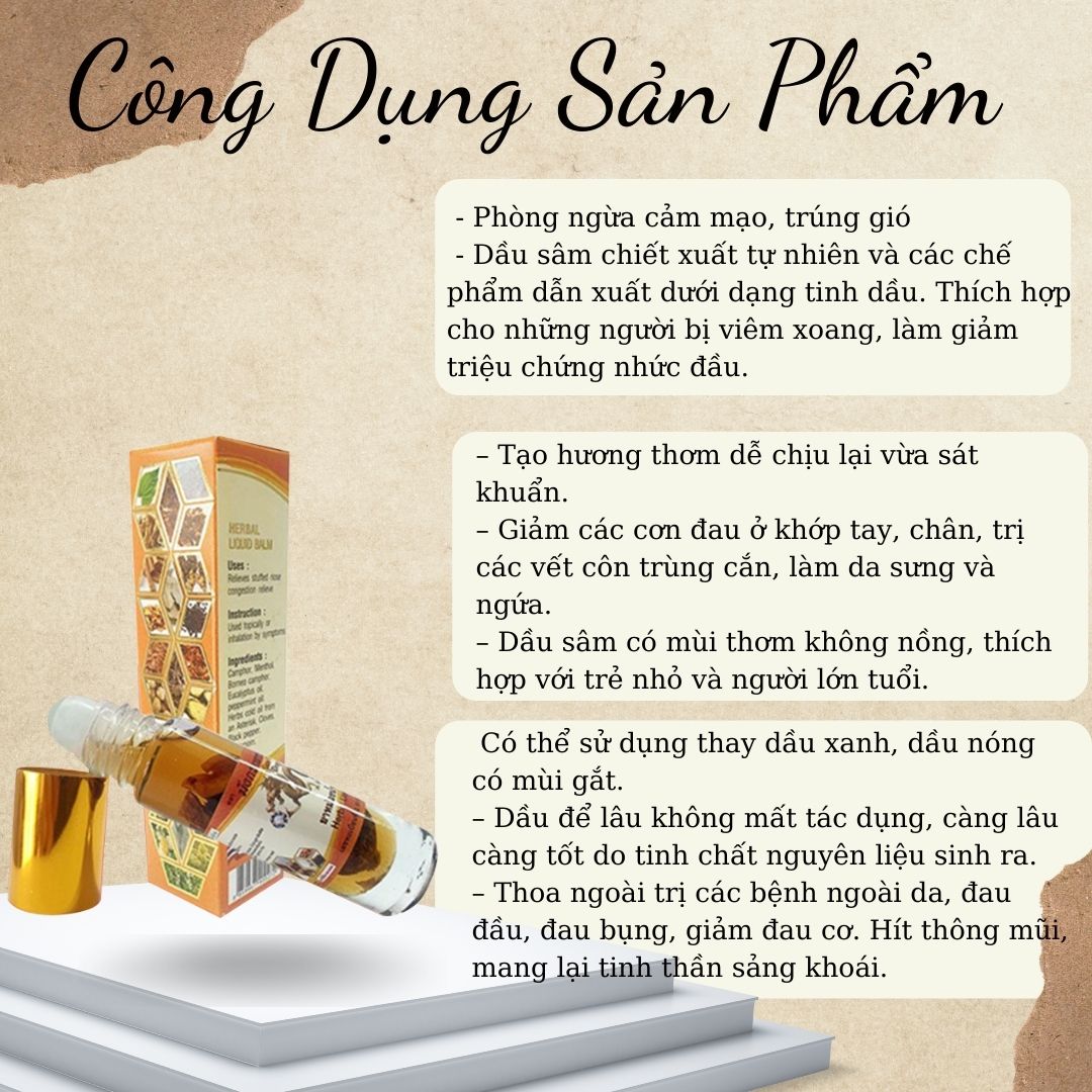 Dầu lăn 26 vị thảo dược OTOP Thái Lan 8ml