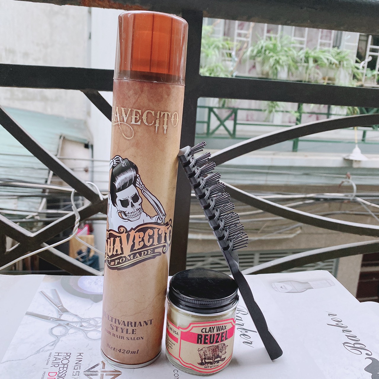 Combo gôm Xịt Tóc Suavecito Sáp vuốt tóc nam tạo kiểu tóc REUZEL