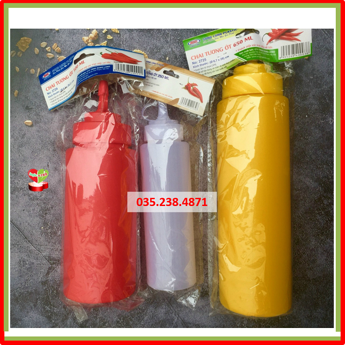 Chai Đựng Tương Ớt, Lọ Đựng Nước Sốt 250ml, 500ml, 650ml