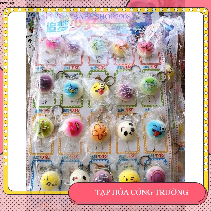 Vỉ 20 chiếc móc khoá squishy bánh bao đáng yêu cực thơm SỈ ĐỒ TRẺ EM