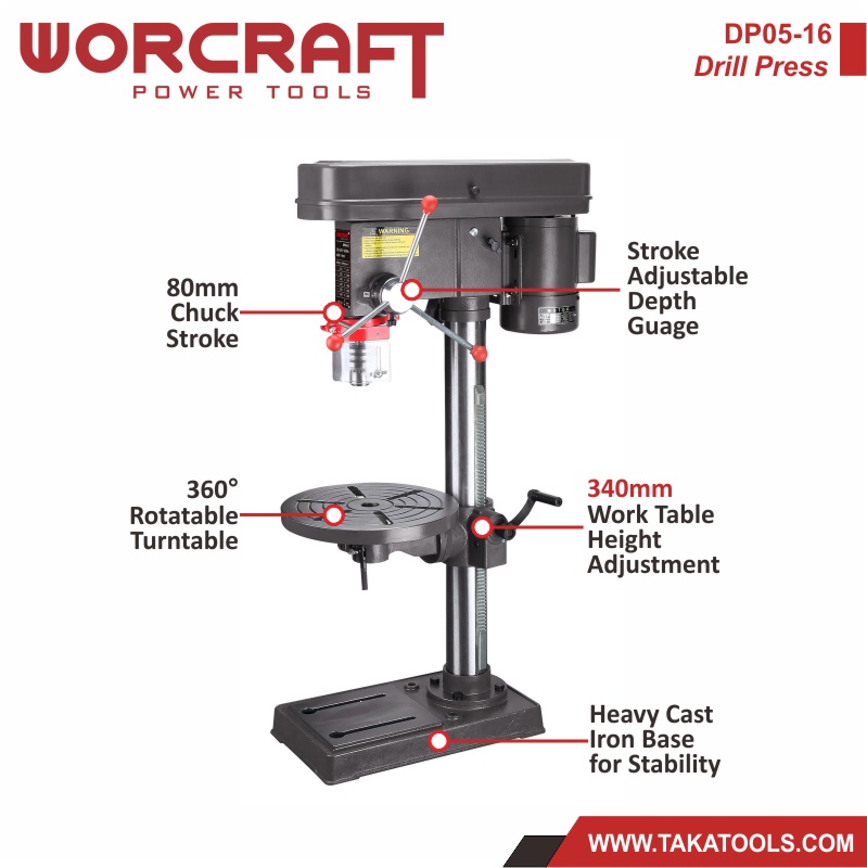 Worcraft Electric Bench Pillar Drill 
