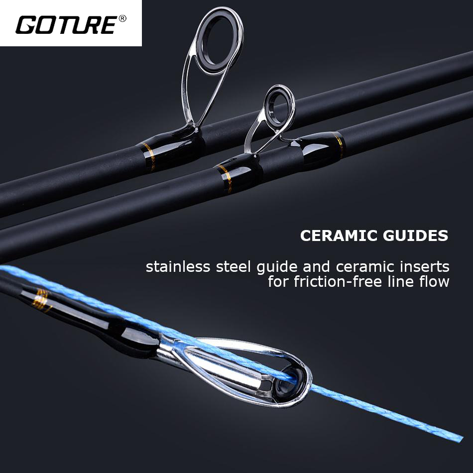 Goture Xceed Fuji Guide Ring Selectable Spinning Casting Fishing Rod 4  Sections Portable Travel Lure Rod Carbon Fiber Poles With Hard Tube
