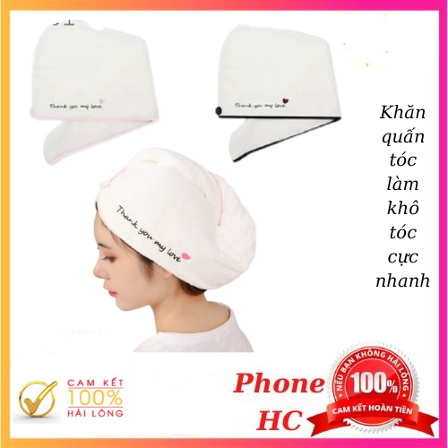 Khăn quấn tóc, Mũ tắm trùm đầu làm khô tóc cực nhanh