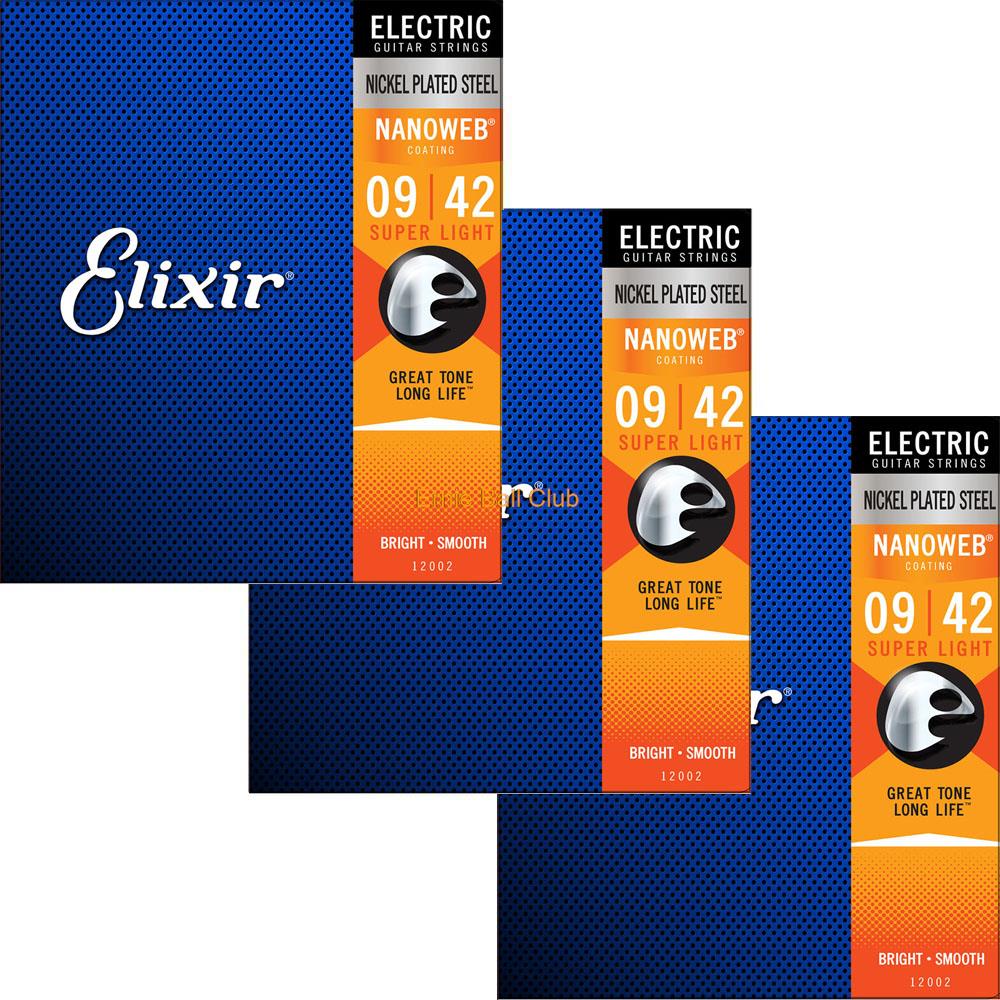3 sets elixir nanoweb electric guitar strings baritone acoustic guitar strings 11002 11027 11052 16002 16027 16052 12002 12052