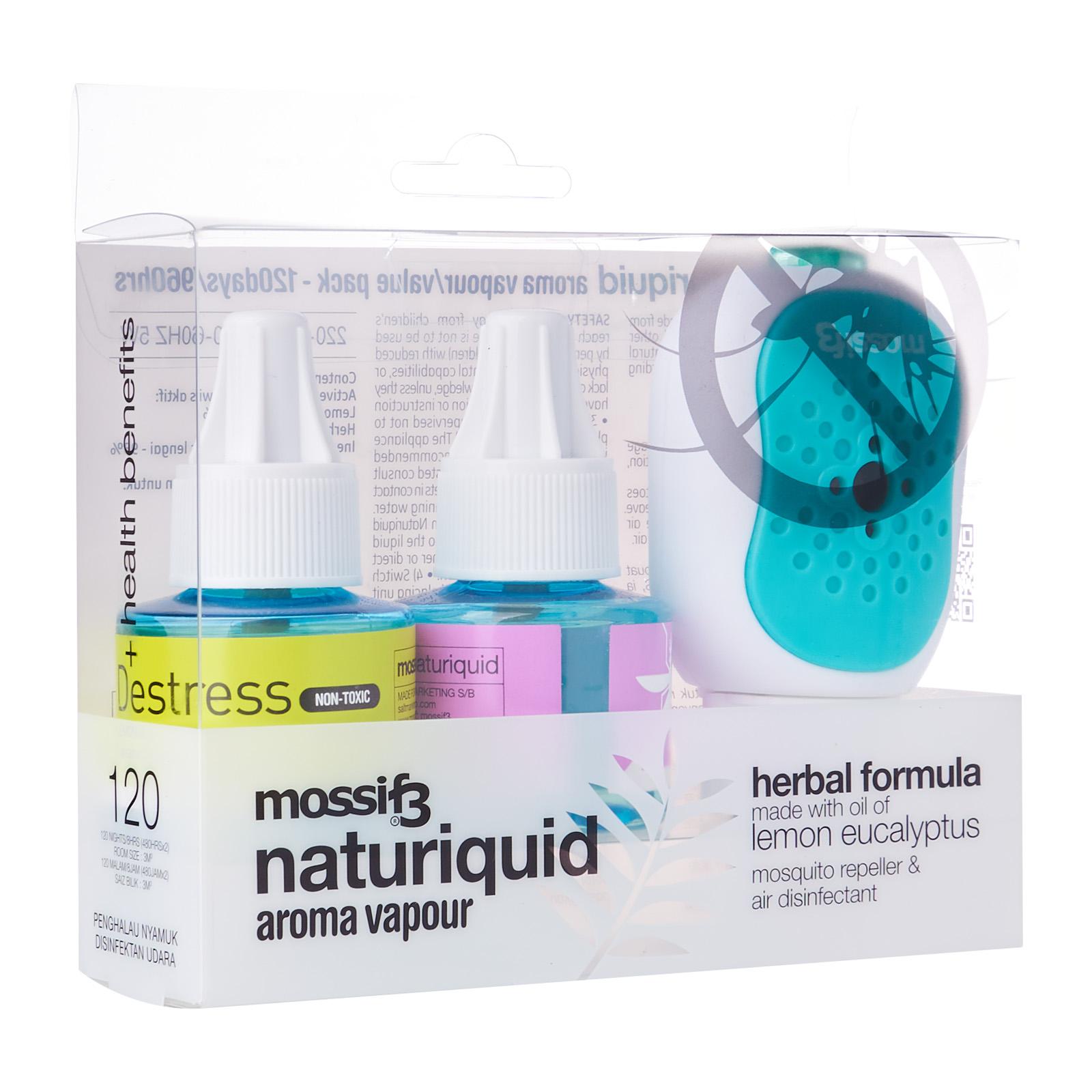 Mossif3 Naturiquid Mosquito Repellent Value Pack Aroma Vapour