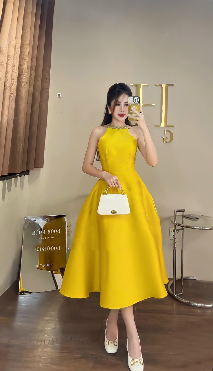 đầm tapata cổ yếm xinh lung linh ld 22