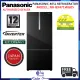 (Bulky) PANASONIC NR-BX471WGKS 405L 2 DOOR REFRIGERATOR, BOTTOM FREEZER, GLASS BLACK, 3 TICKS, FREE DELIVERY, INVERTER. 