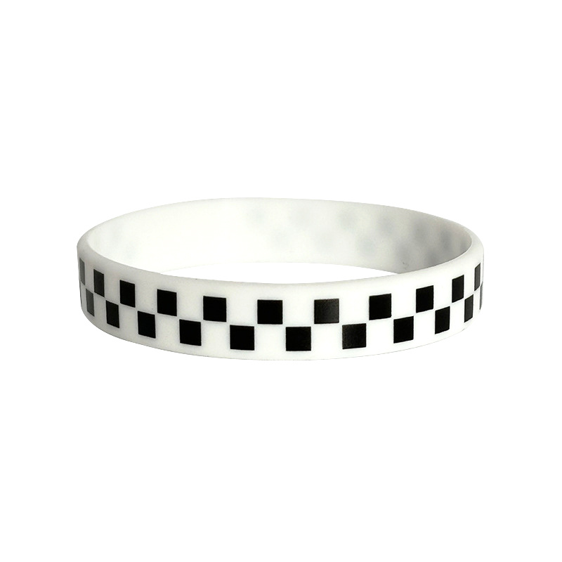 Vintage%20Couples%20Black%20White%20Plaid%20Checkered%20Pattern%20Silicone%20Bracelet%20Wristbands%20BANGCHEN%20-%20Image%204