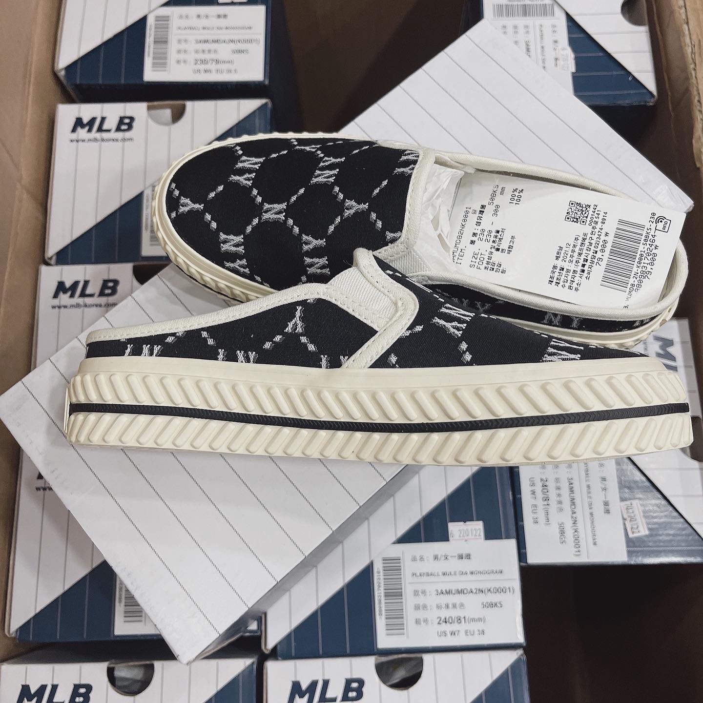 Giày Mlb Đạp Gót Mule Monogram Diamond -  Mule New York Yankees