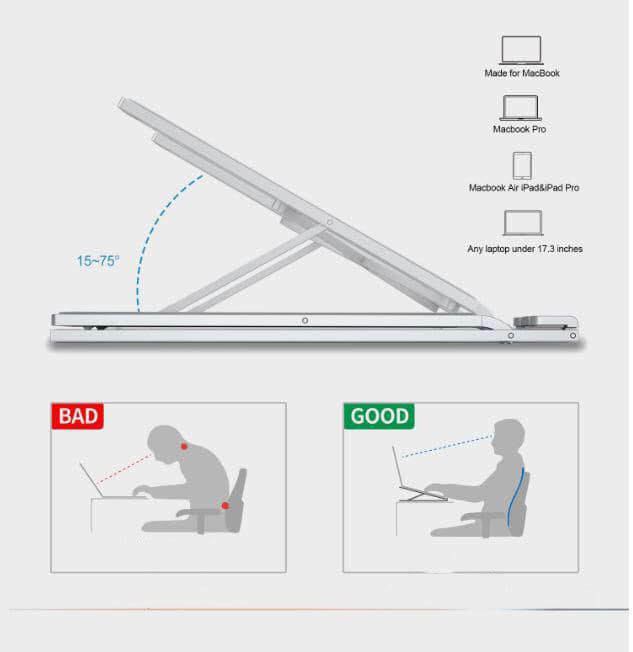 Giá Đỡ Laptop 2 Thanh Chữ X (Nhôm Đúc)