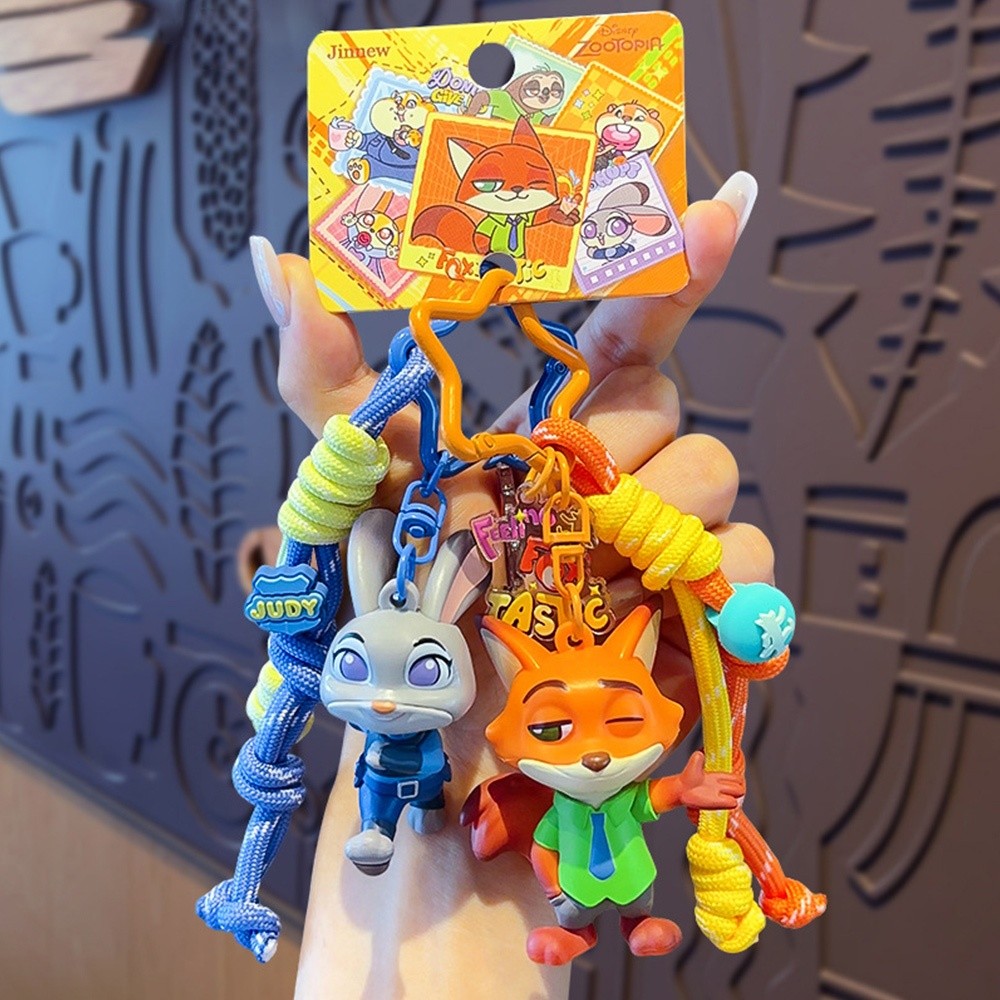 Cute Cartoon Character Judy Nick Keychain Pendant Design Silicone Anime ...