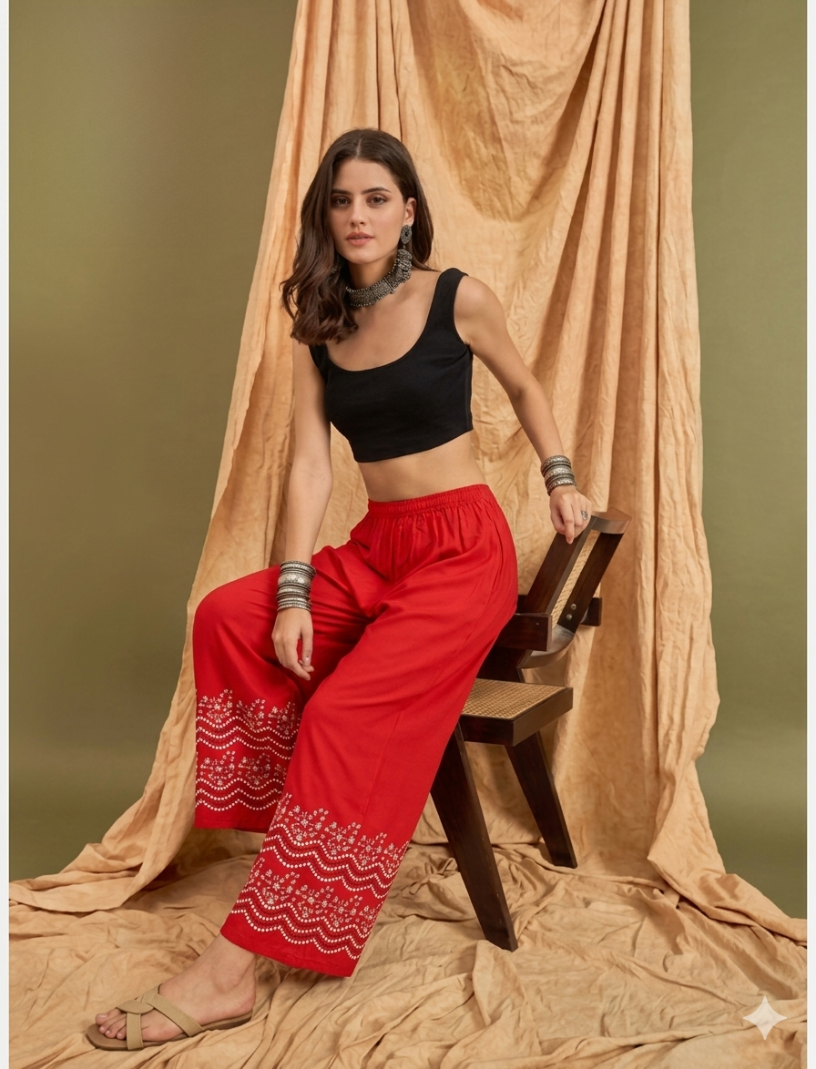 Fashion Trend Soft Linen Print Plazzo For Woman. উমাইশা ফ্যাশান নিয়ে এসেছে সফট লোণ এর প্রিন্ট প্লাজো . শতভাগ খাঁটি ও নরম সুতি লিনেন মিক্স কাপড় দিয়ে তৈরি করা হয়েছে..