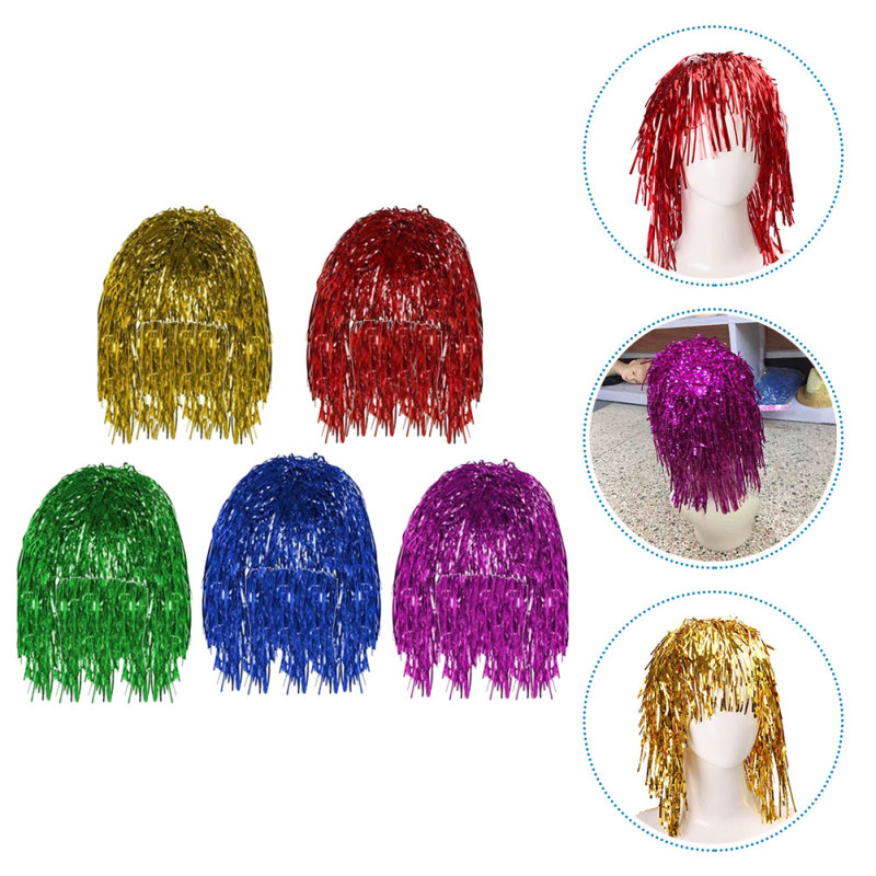 FICUESTORE 5pcs tóc tóc giả quyến rũ tóc giả thời tóc giả sáng màu tóc giả cosplay tóc giả