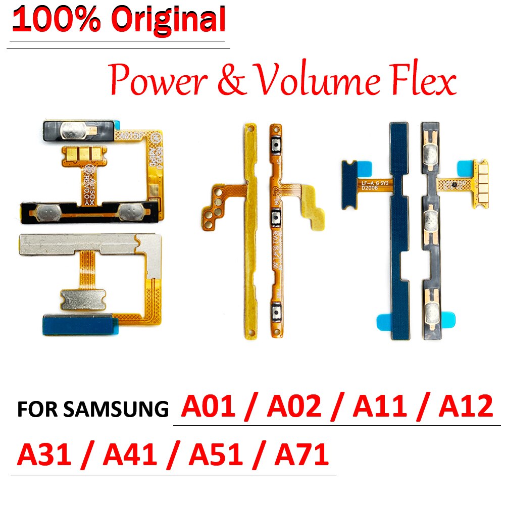 1pcs Volume Power Switch Button Flex Cable For Samsung Galaxy A01 A02 A11 A12 A21 A31 A41 A51 A71