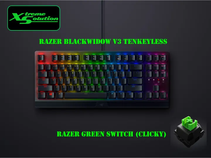 Razer Blackwidow V3 Tenkeyless Gaming Mechanical Keyboard Razer Green Switch Lazada Singapore