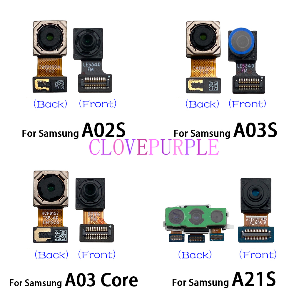 1pcs Original Back Rear Camera Module + Front Facing Camera Flex Cable For Samsung Galaxy A02 A03s A03 Core A03s A12 A21 A21s