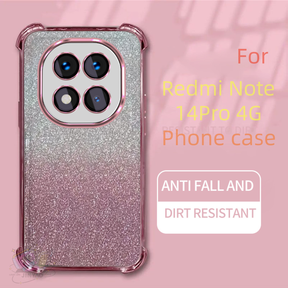【Upmarket】For Redmi Note 14 Pro 4G Phone Case Transparent Lens Protector Lightweight Luxurious Unique Glitter Protective Case. 