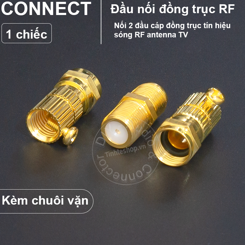 Set of antenna signal connectors for TV and television quality 24K gold plated copper