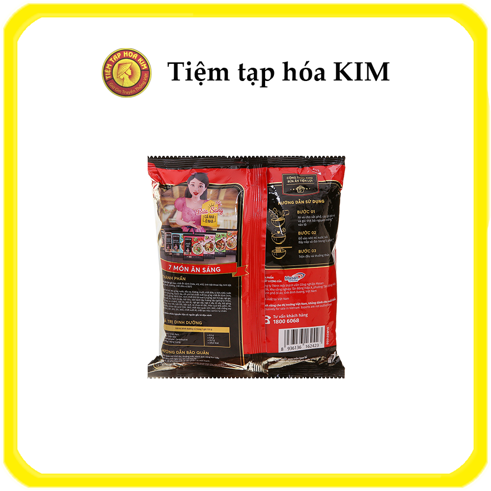 Phở bò Chinsu gói 132g (thịt bò nguyên miếng)