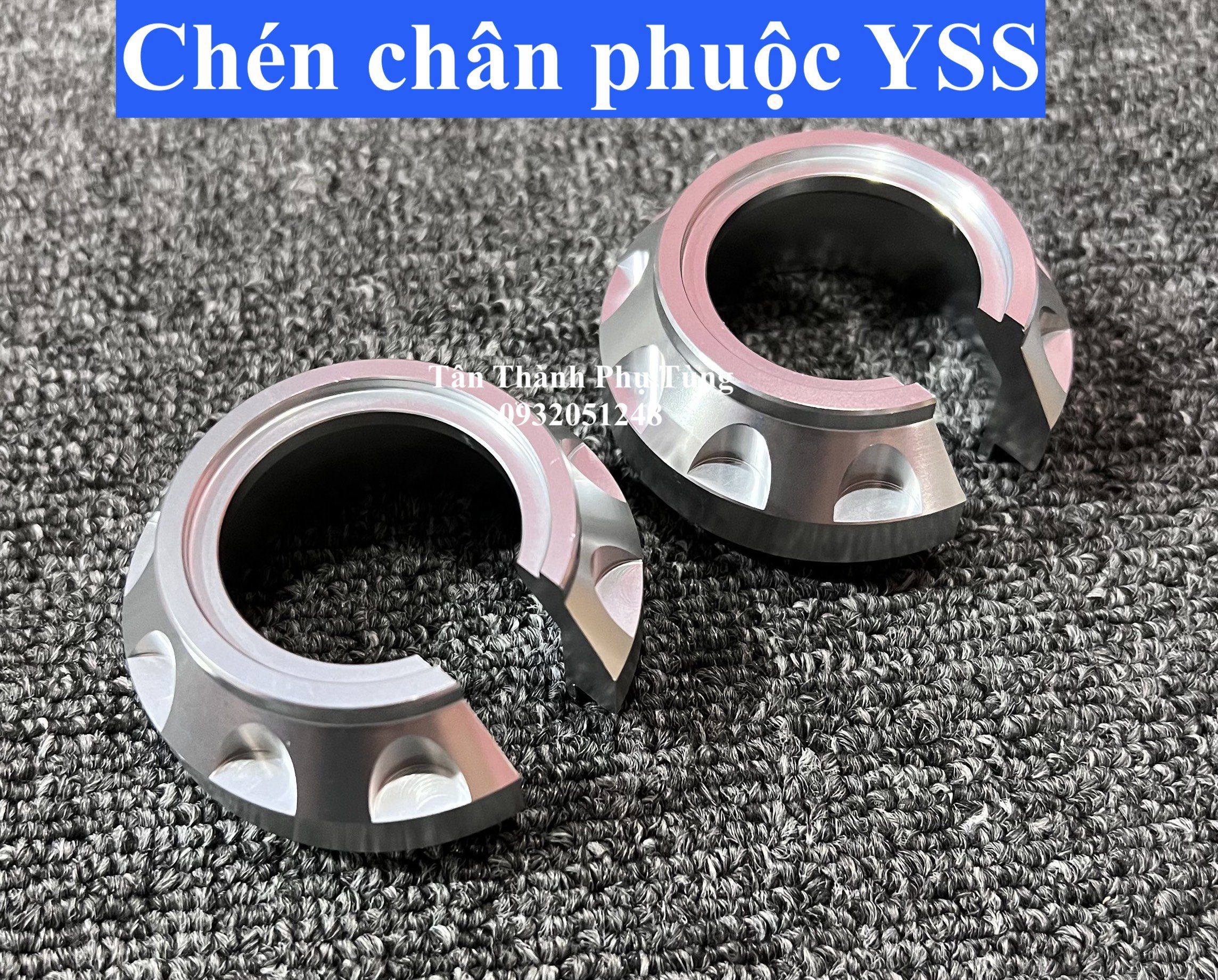 Chén chân phuộc CNC khắc chữ YSS ( loại 1) - 1 cặp