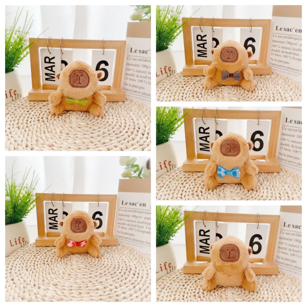 LILI TOY Toys Capybara Plush Keyring Cartoon Soft Kapibara Doll Creative  Fashion Plush Stuffed Capybara Pendant Zoo Gift