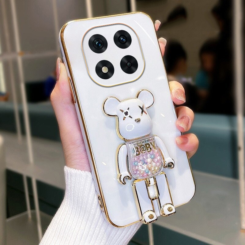 Phone cover Redmi Note 14 4G Back case Soft Electroplated Quicksand Hourglass Pellet KWAS Bear silicone shockproof Protector Smooth For Redmi Note 14 Pro+ Phone cases. 