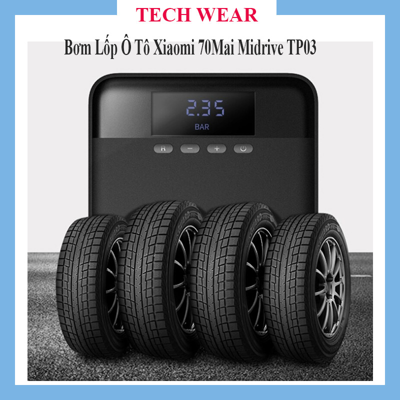 [ Chính Hãng ] Bơm Lốp Oto, Bơm Lốp Ô Tô Xiaomi 70Mai Midrive TP03, Tự Động, Áp Lực Bơm Lớn, Bơm Nhanh, Đặc Biệt Hơn Bơm 5 Bánh Cùng 1 Lúc, Chip Điều Khiển Thông Minh.