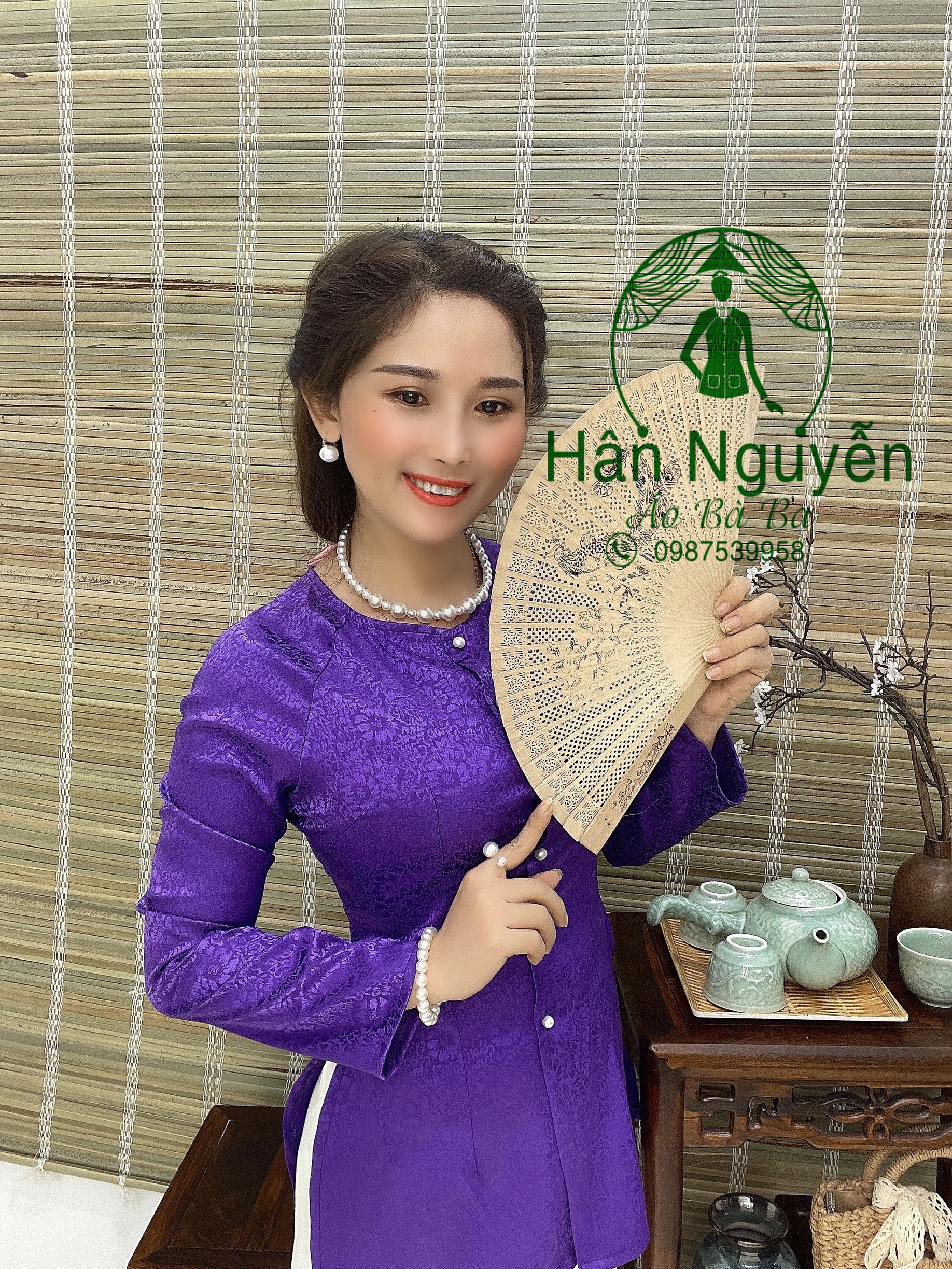 ÁO BÀ BA GẤM TÍM HUẾ CAO CẤP + QUẦN