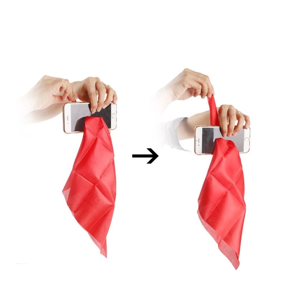 TESDFD Magicians Party Prop Easy To Do Interactive Magic Props Stage Performance Magic Scarf Prop Magic Through Phone Magic Trick Silk Kerchief Through Phone Silk Magic Tricks Silk