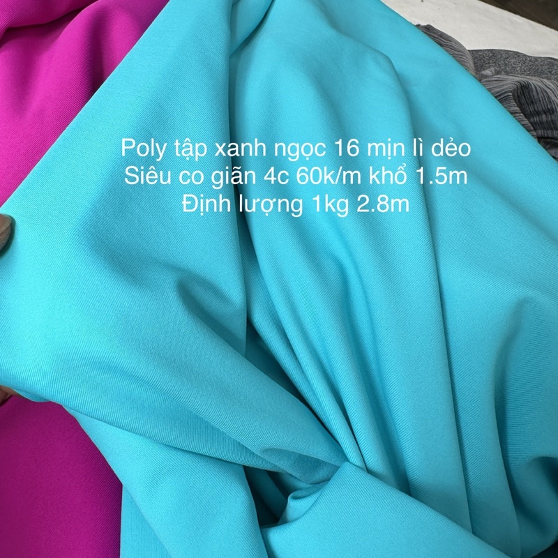 Vải may đồ Tập Gym - vải Poly Tập -Vải bơi Chất Lượng loại 1 dày dặn siêu co giãn-đàn hồi -thể thao