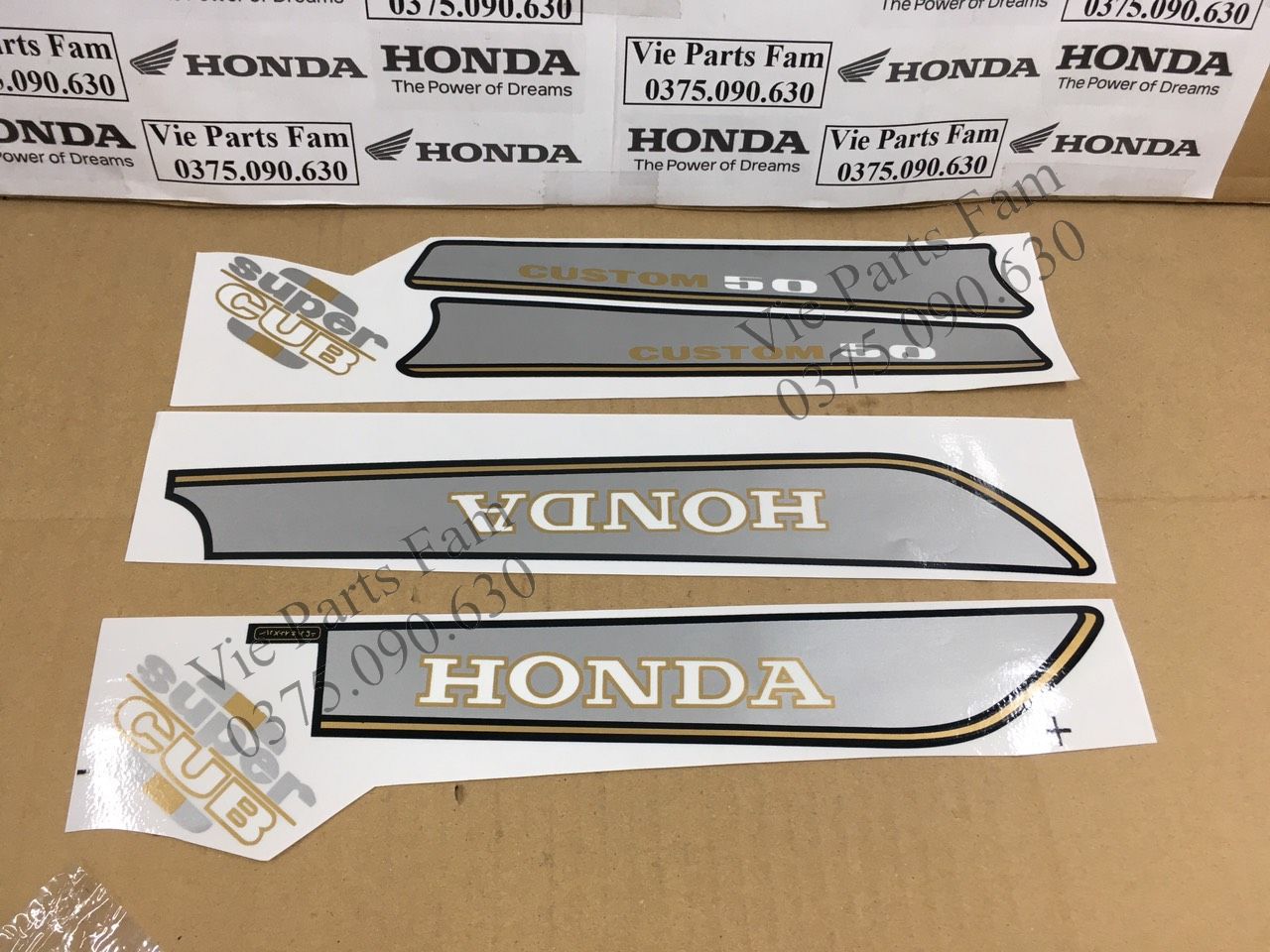 Bộ tem xe máy Honda Custom 50, Custom 70, Custom 90 (Cub 92)
