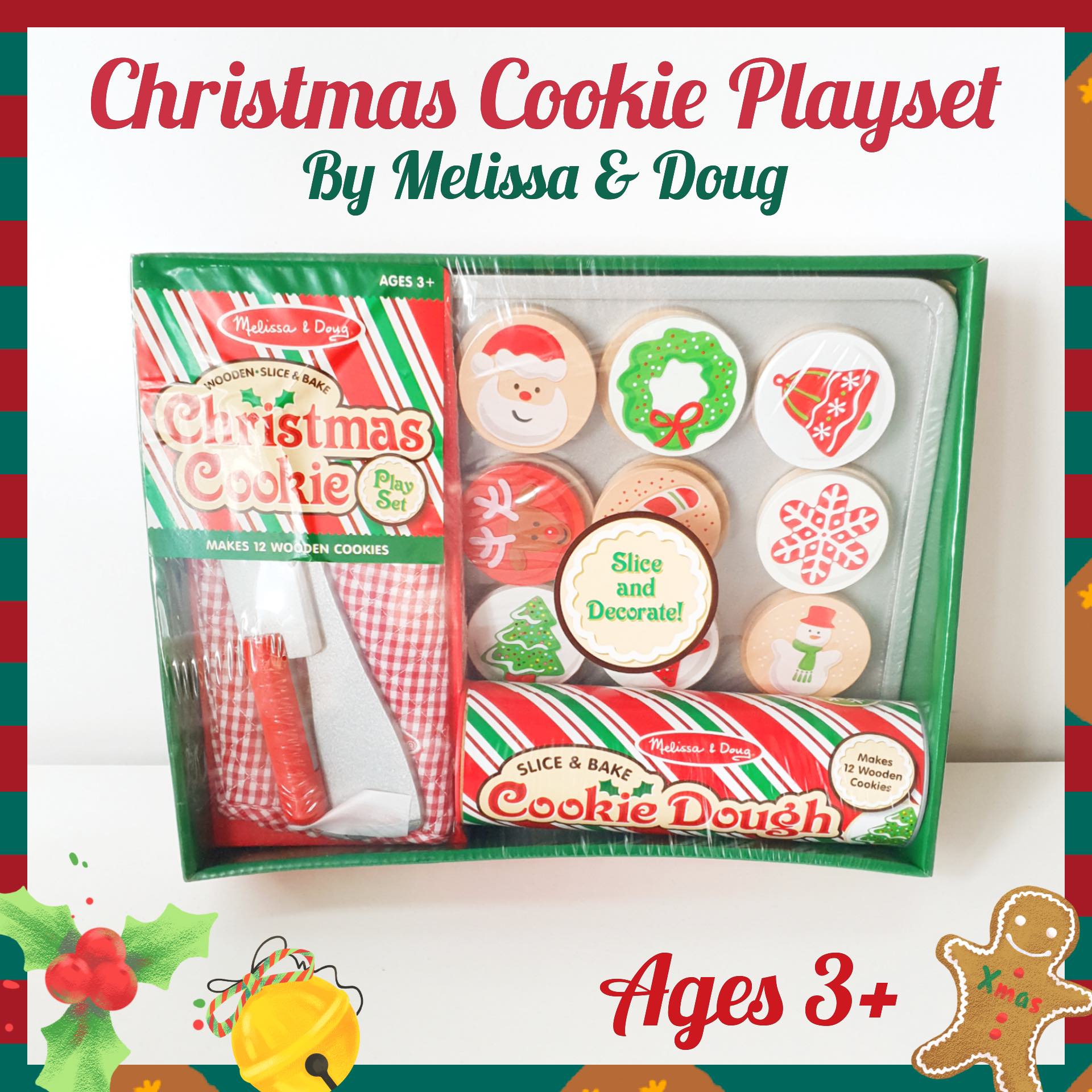 melissa and doug christmas cookie playset