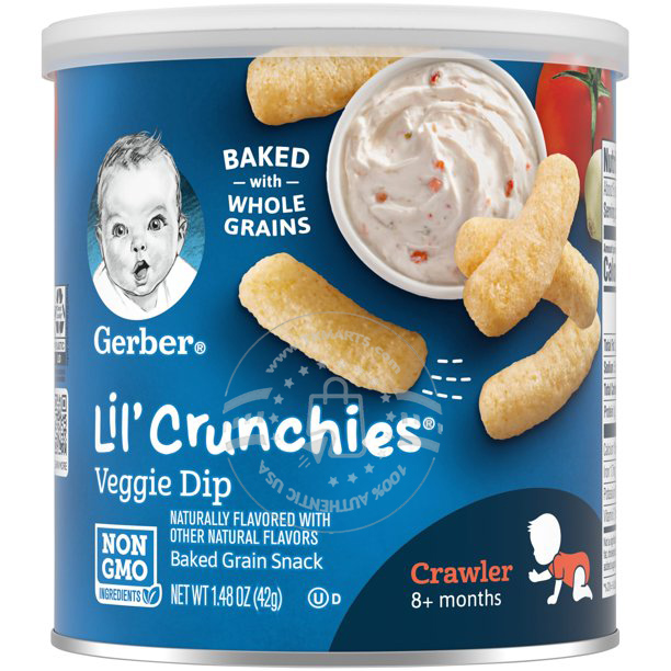 Gerber - Lil Crunchies Veggie Dip Bánh Ăn Dặm 42g thumbnail
